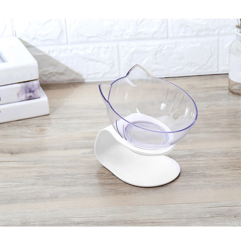 Прозрачная миска для домашних кошек с держателем противоскользящая кошачьей еды