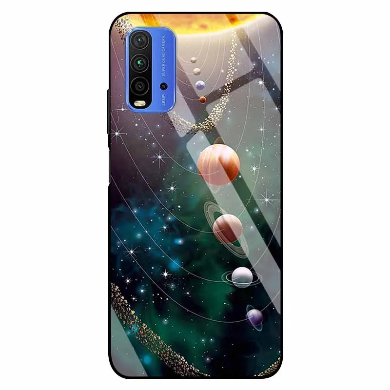 Luxury Case for Xiaomi Redmi 9T 9 T Cover Tempered Glass Cover for Xiaomi Redmi 9T Phone Case Redmi9T Coque Bag Fashion Bumper