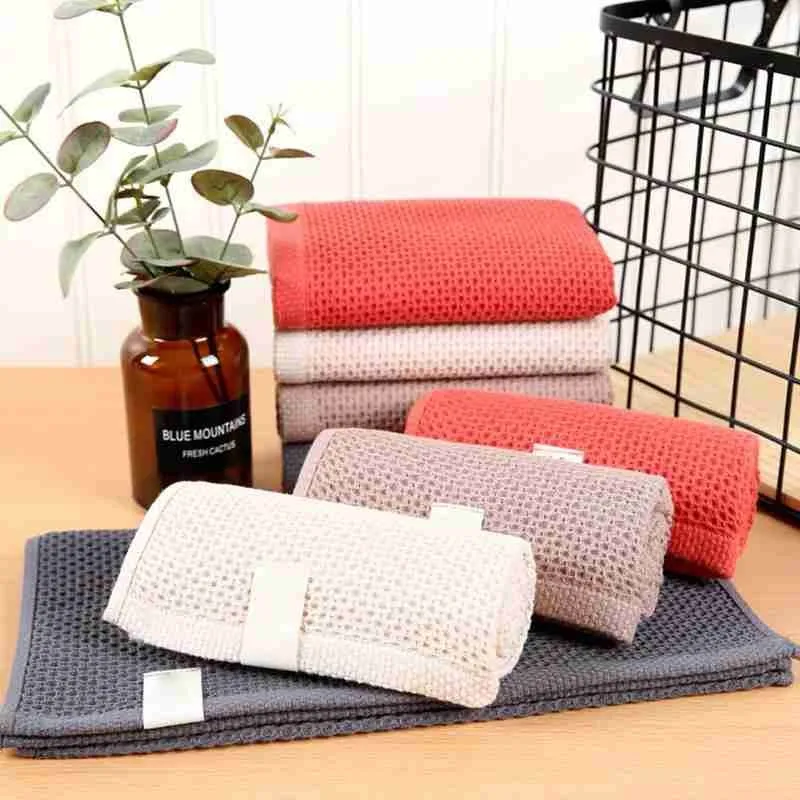 

100% Cotton Hand Towels For Adults Plaid Hand Towel Face Care Bathroom Sport Household Non-disposable Towel 1PC