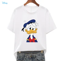 disney cartoon donald duck cute kawaii t shirt women 2021 summer short sleeve casual brief graphic t shirts for girl y2k tops