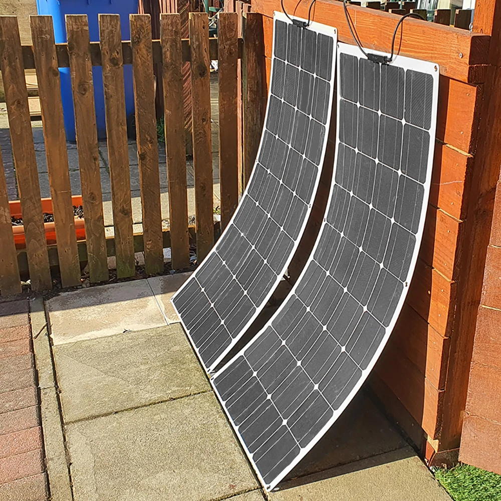 spesifikasi Pengisi Daya Baterai Sistem Rumah Fotovoltaik Sel Surya Fleksibel 300W 360W Panel Surya 12V 600W Untuk Mobil RV Perahu Energi Berkemah 1000W