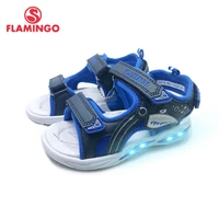 flamingo led new spring summer hook loop casual sandals leather insole outdoor shoe size 27 32 for boy 201s bk 15981599
