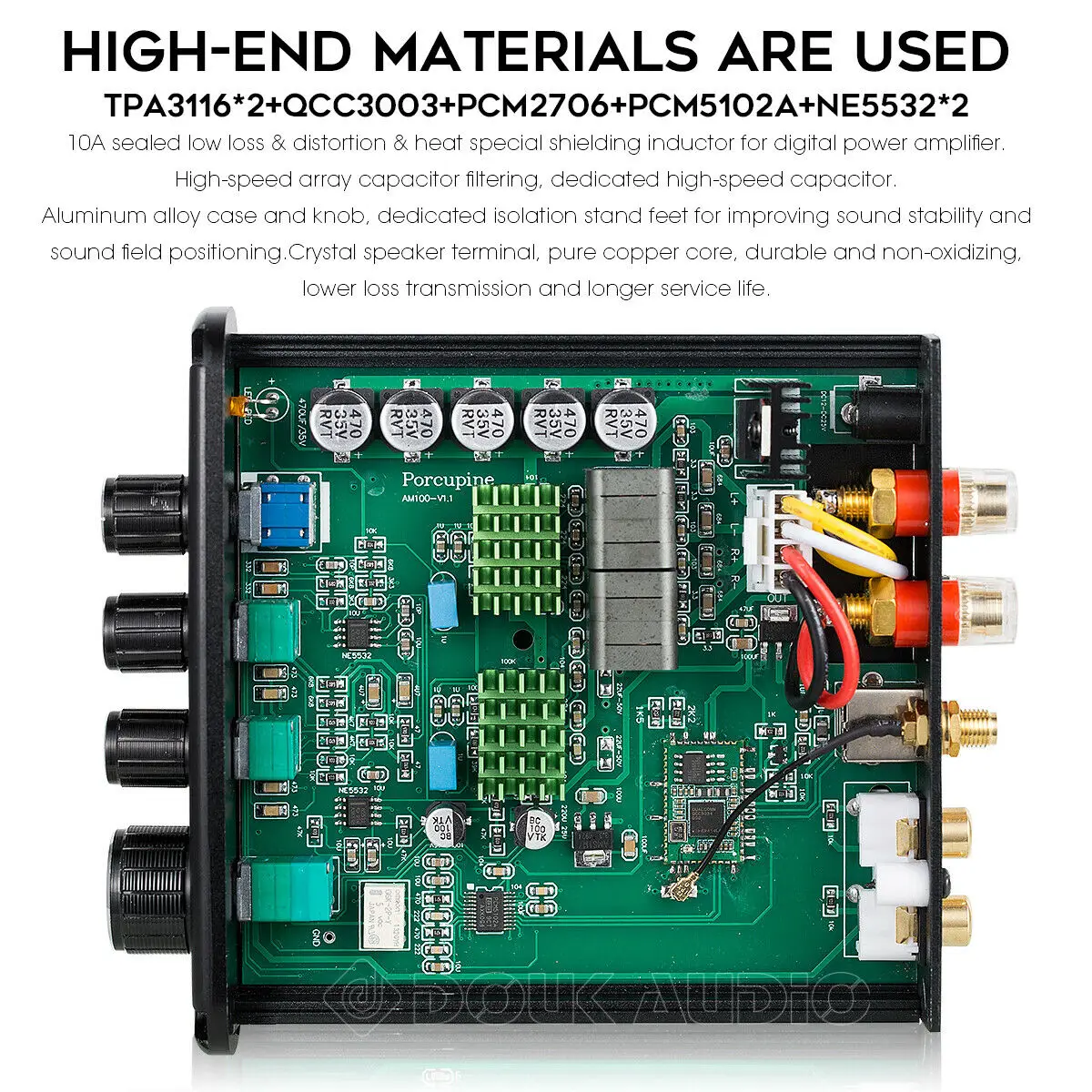 Nobsound Mini Bluetooth 5 0 усилитель мощности DAC USB звуковая карта Hi Fi класса D стерео TPA3116D2