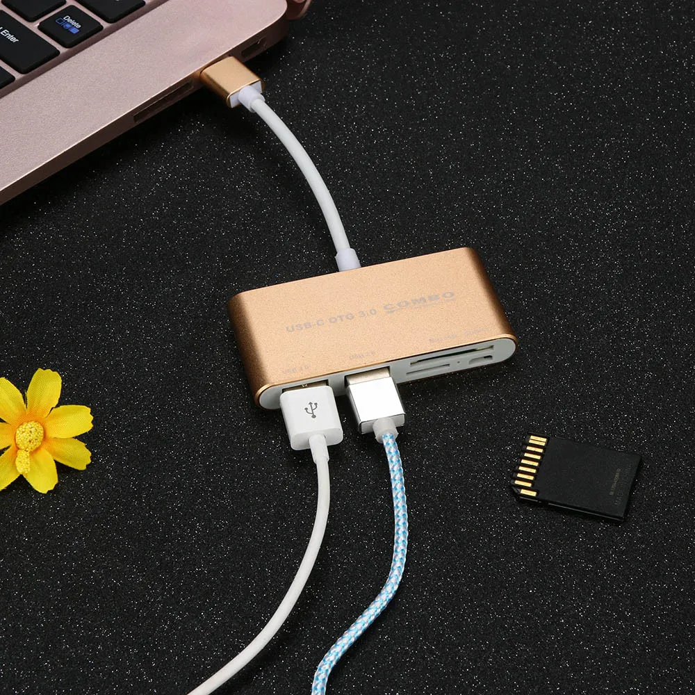 

USB 3.0 Type-C Hub To Adapter 4K Thunderbolt 3 USB C Hub with Hub 3.0 TF SD Reader Slot PD for MacBook Pro/Air 2018/2019