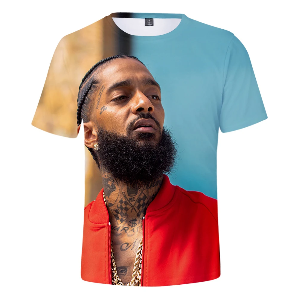 Футболка мужская оверсайз с 3D принтом Nipsey Hussle уличная одежда в стиле Харадзюку
