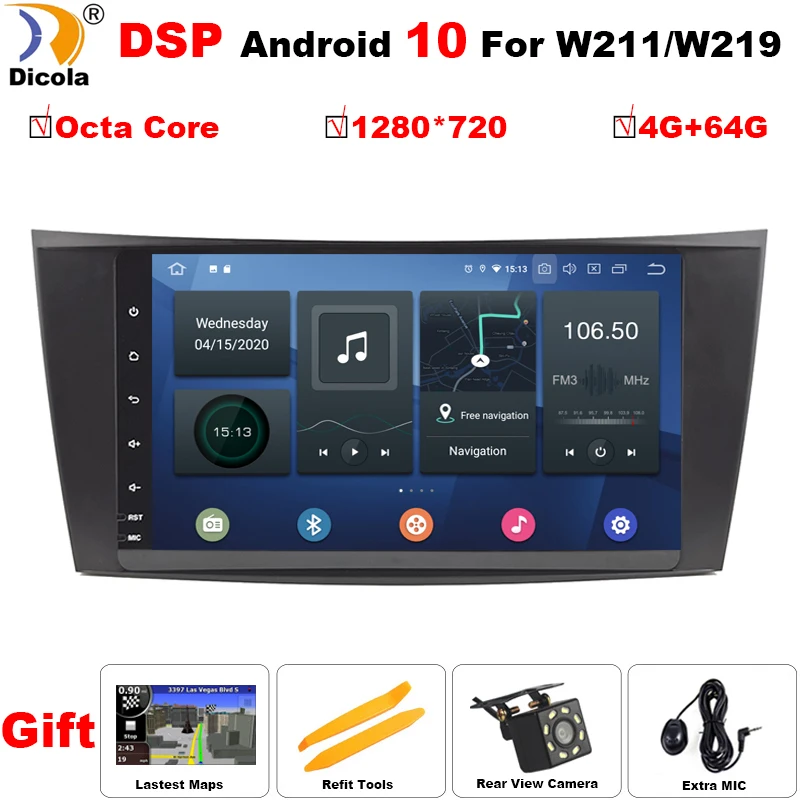 

8" IPS Car Radio 2 Din Android 10 GPS Navigation For Mercedes Benz E-class W211 E200 E220 E300 E350 E240 E270 E280 W219 Audio