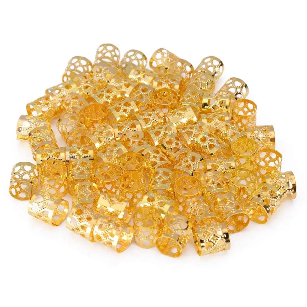 1000 шт./лот золотистые/серебристые металлические кольца микро страшные косички