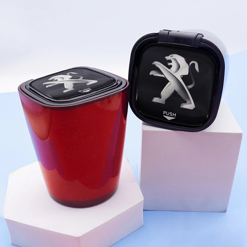 

Car ashtray LED blue light high quality car interior black/red RCZ 108 208 301 308 407 508 2008 3008 5008 portable ashtray