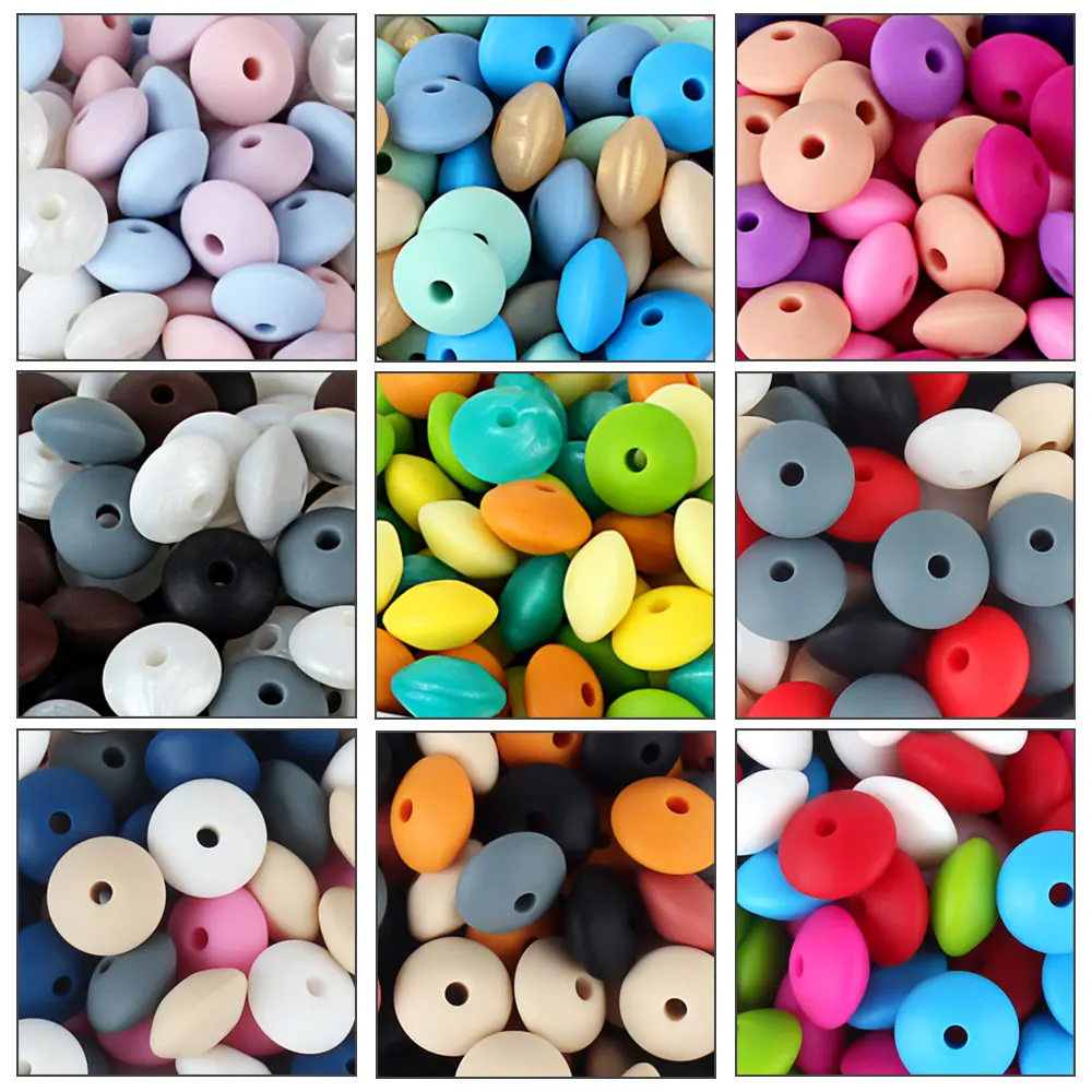 

50 шт., силиконовые бусины для зубов, 12 мм