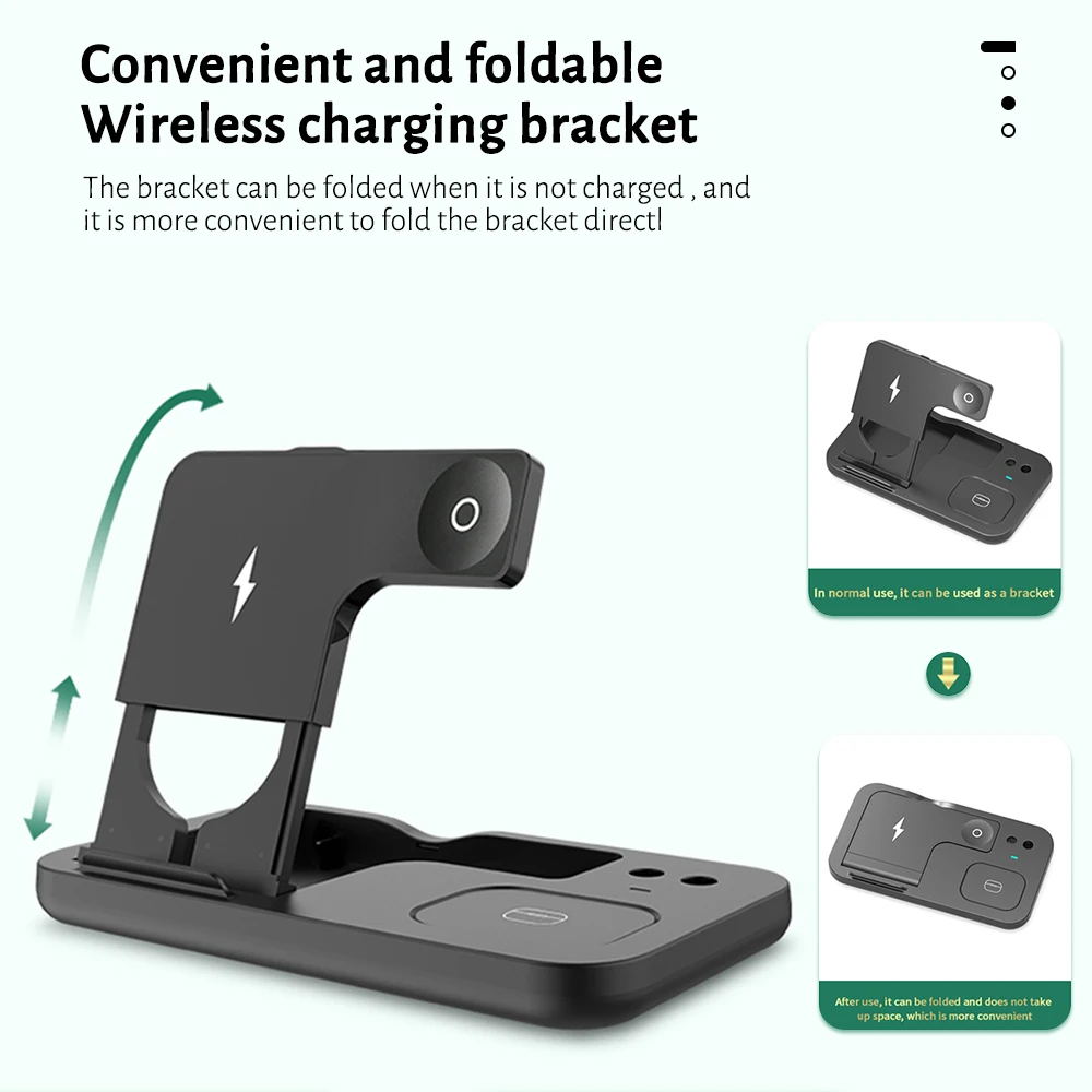 

Charging Dock Stand For IPhone 11 XS MAX XR X 8 Plus Airpods Pro Apple Watch 3 2 1 Fast Wireless Charger Station For Airpods Pro