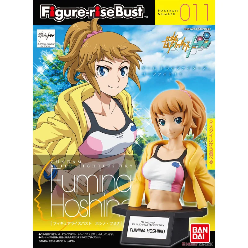 

Original Bandai Hobby Figure-Rise Gundam Build Fighters Try Bust 011 Fumina Hoshino Assembly Model Kit Collection Doll Kids Toys