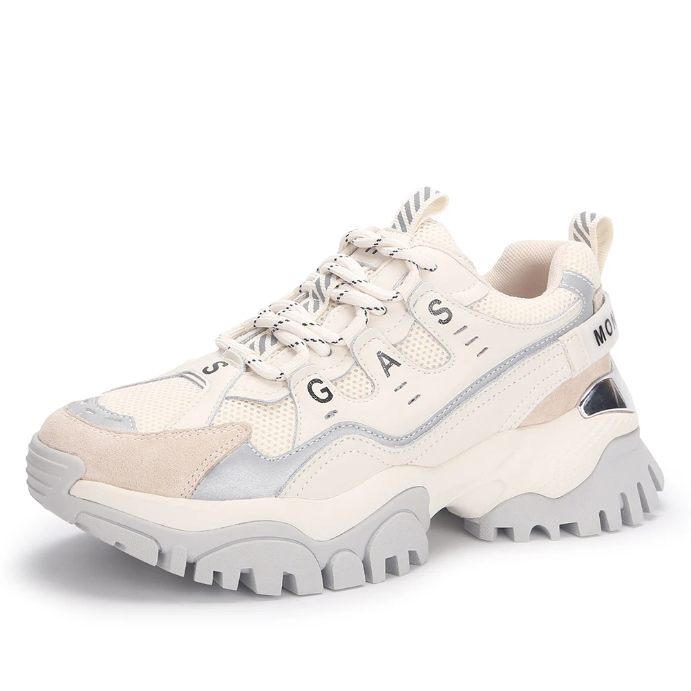 

Women's Chunky Platform Sneakers Sports Shoes Casual Flats Sneakers Increase Autumn Running Shoe Luxury Fashion Leather for 2021