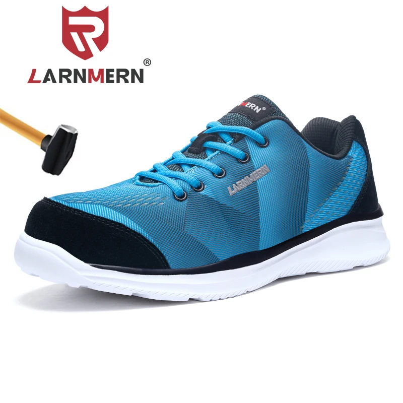 Мужские защитные рабочие ботинки с стальным носком LARNMERN дышащие легкие