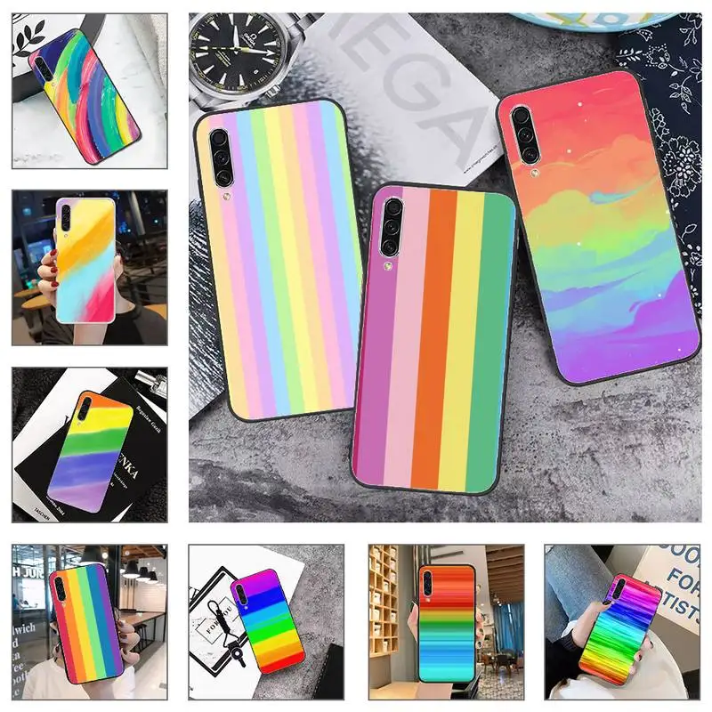 

Original Rainbow Stripe Phone Case For Samsung galaxy A S note 10 7 8 9 20 30 31 40 50 51 70 71 21 s ultra plus