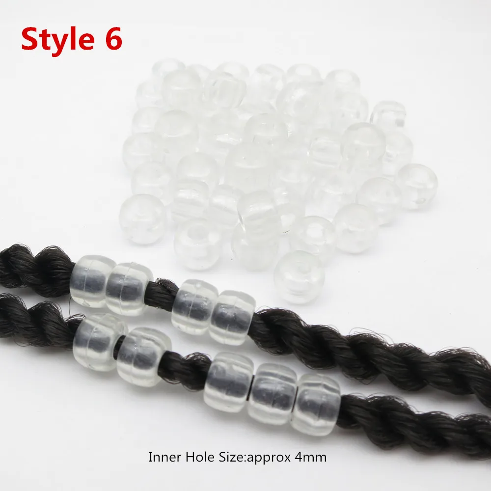 100Pcs Plastic Crochet Multicoloured Braids hair dread dreadlock beads rings tube for girls boys women Accessories - купить по