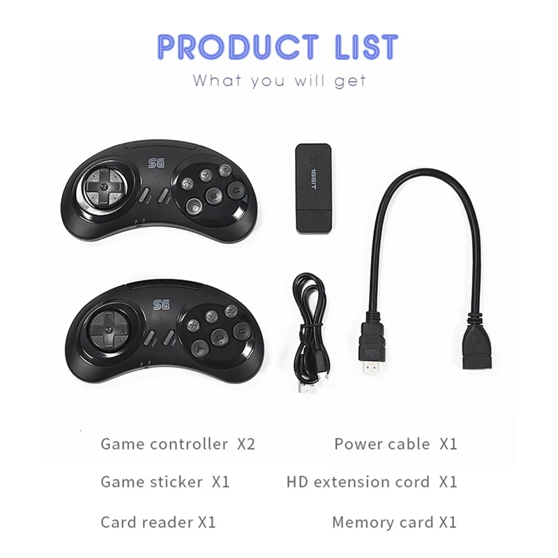16-битная Беспроводная игровая консоль MD для Sega Genesis Game Stick HDMI-совместимая с 900