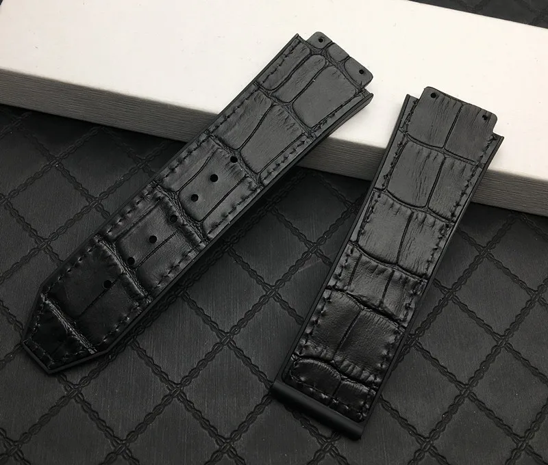 Ремешок из натуральной бамбуковой кожи для наручных часов резиновый силиконовый