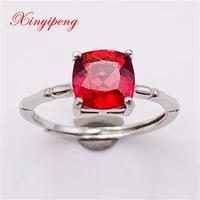 xin yipeng fine gem jewelry real s925 sterling silver inlaid natural garnet ring engagement wedding gift for women free shipping