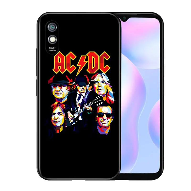 

ACDC Rock band For Xiaomi Redmi 10X 9T 9I 9AT 9C 9 8A 8 7A 7 6A 6 5A Y2 Y3 GO Pro Plus Black Soft Phone Case