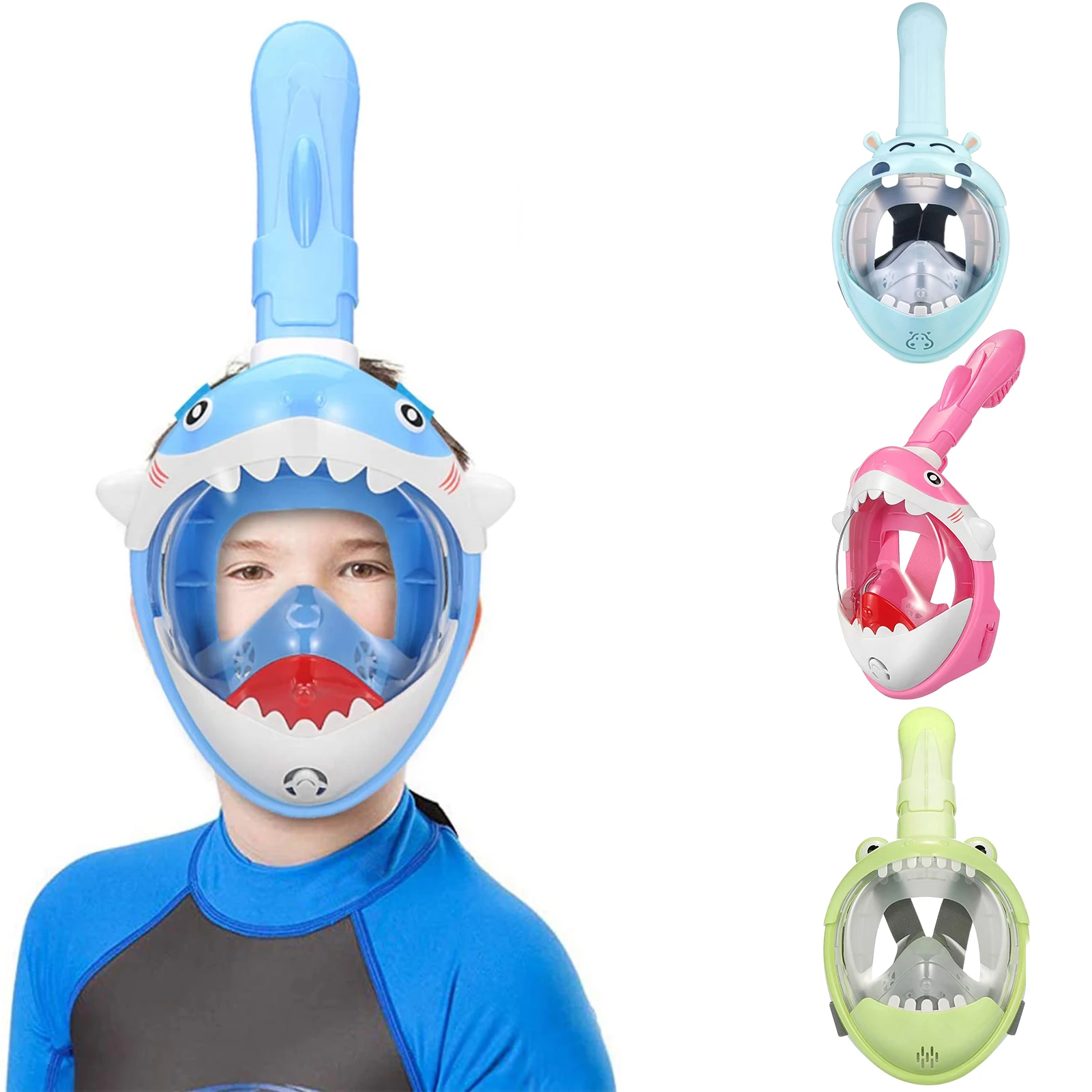 

Детская маска для плавания с аквалангом на все лицо, противотуманная Милая маска для подводного плавания, маска для подводной охоты, очки, т...