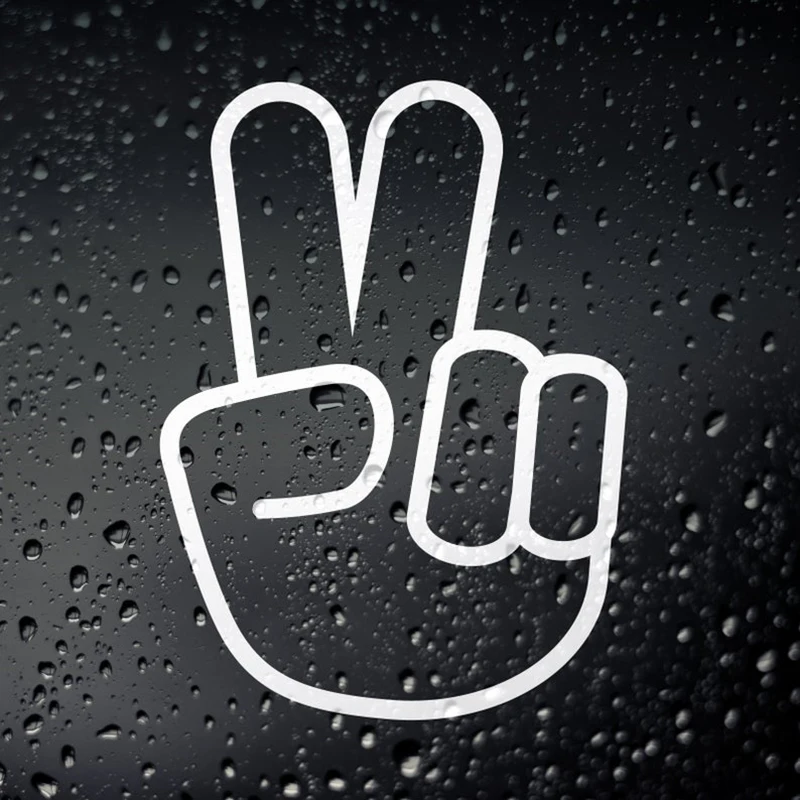 

Черный/белый да! Автомобильная наклейка Peace Out Hand, маленький/большой размер, съемная Водонепроницаемая Наклейка на окно, корпус CL795