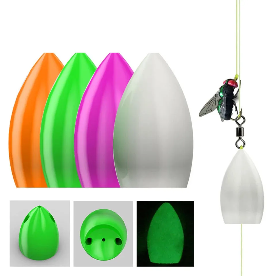 

4Pcs Smart Bullet Fishing Floating Fishing Space Beans Balls Texas Rig Fishing Plastic Worm Lightweight Lure Help throwing