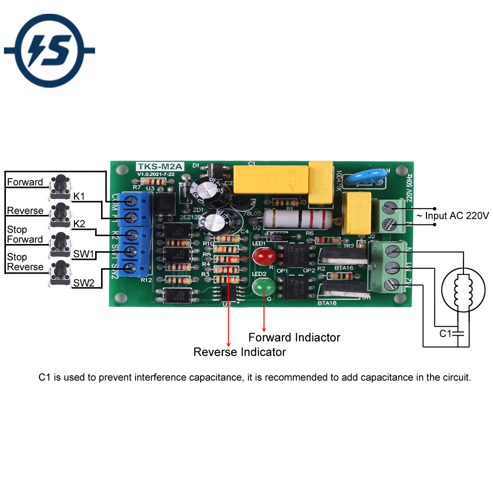 Двунаправленный модуль драйвера двигателя переменного тока 220 В 16 А 30 Вт