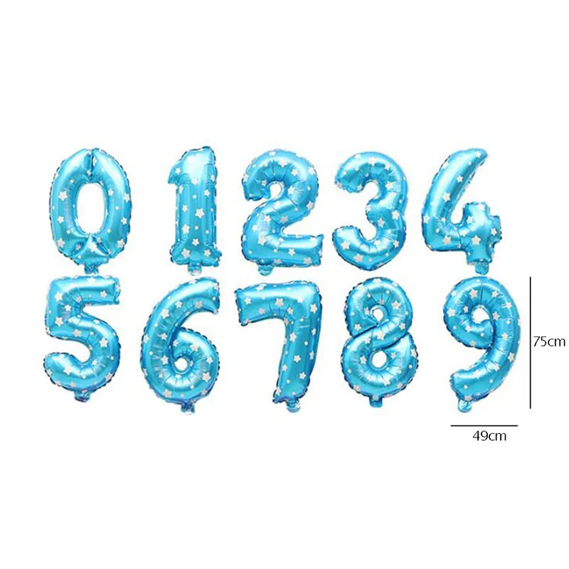 Модные фольга шары цифры воздушные ребенка день рождения вечерние шарики для