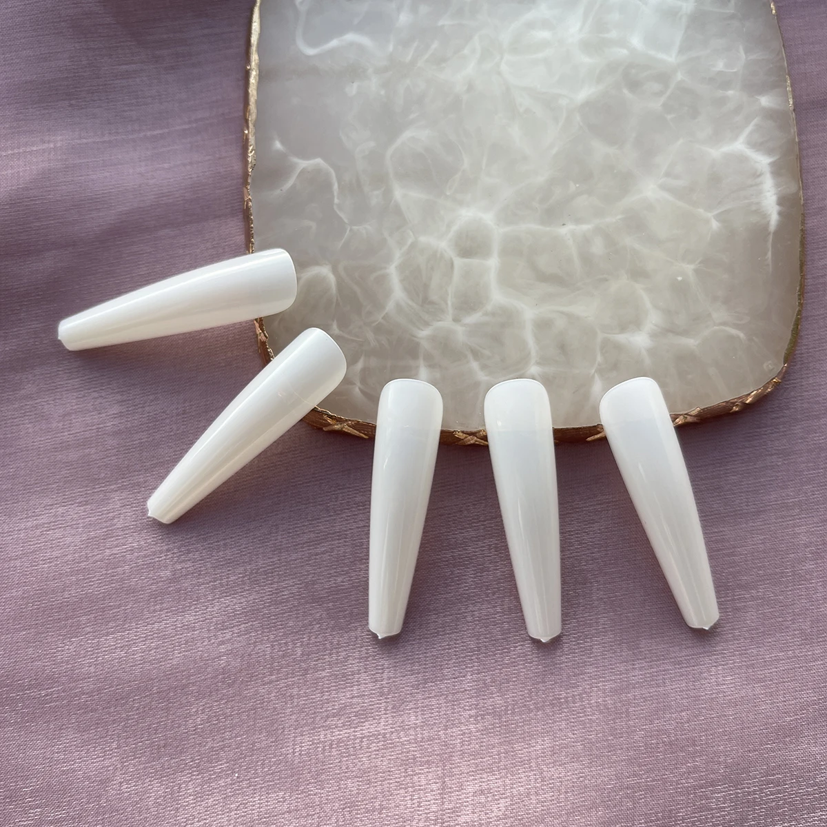 Гробные накладные ногти для наращивания прозрачные с клеем УФ-пресс на 50 шт.