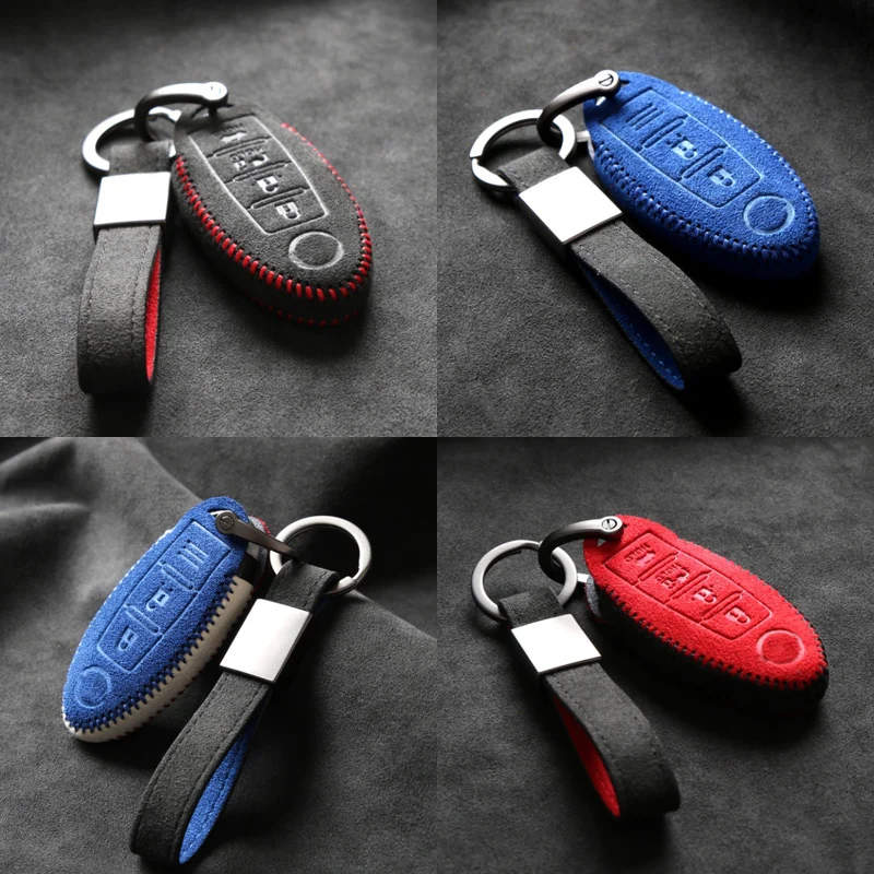 

The Suede Car Key Case Is Suitable for Nissan Altima Qashqai X-Trail Kicks Tiida Juke March Maxima Murano Sentra Auto Parts