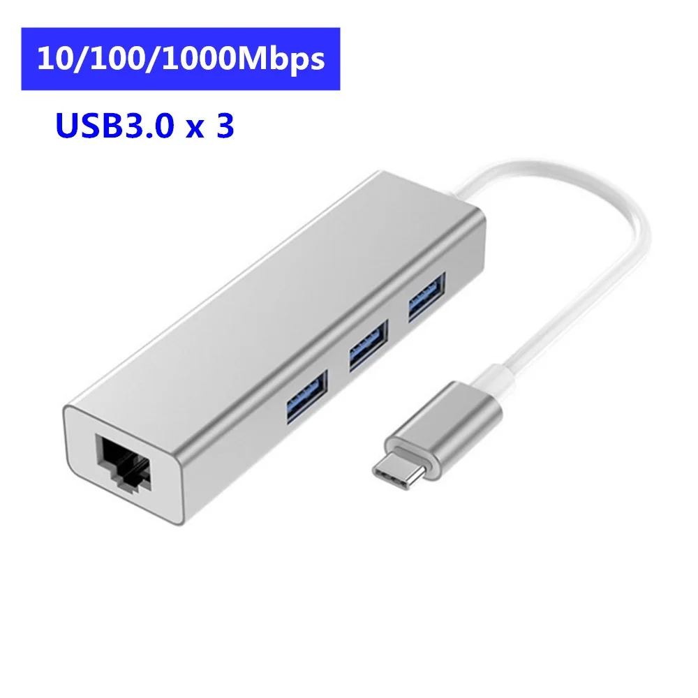 1000Mbps usb C 3.0 USB 3,0 концентратор USB3.1 type c для RJ45 Ethernet Lan концентратор адаптер Сетевая карта USB док-разветвитель для Macbook Windows surface 6 Pro - Цвет: 1000Mbps usb C 3.0