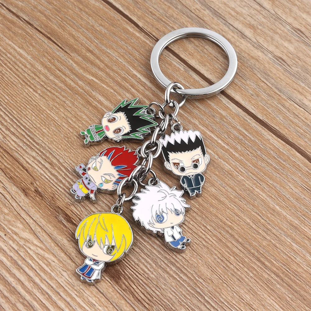 

Hi Friend Popular Comic HUNTERHUNTER Keychain Leading Group GON FREECSS Kurapika Metal Pendant Keyring Car Decorations