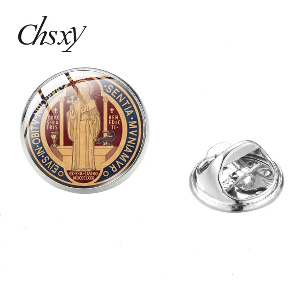 Медаль покровителя Святого Бенедикта нурсии CHSXY броши с крестом булавки