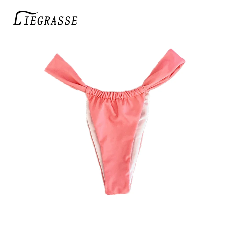 

Liegrasse Bikini Bandage Backless Bow Swimsuit Female Swimwear Solid Biquini Push Up Bathing Suit Women Bikini Set