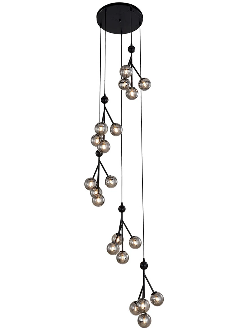 Скандинавские стеклянные люстры с пузырчатым шариком Длинные светильники