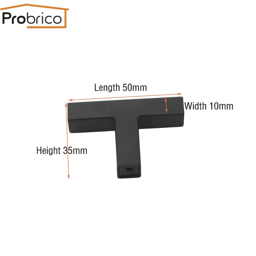 10mm Single Hole Probrico черный цвет, для шкафов ручка квадратная бронзовые ручки для мебели кухонные дверные ручки шкафа ручки для ящика шкафа Ø10/12/15 мм - Цвет: 10mm Single Hole