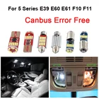 Светодиодные лампы Canbus, без ошибок, светодиодный светильник, внутренняя карта, купольный дверной светильник, комплект для BMW 5 серии E39 E60 E61 F10 F11 1996-2017