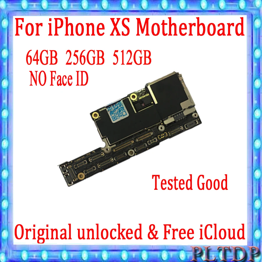 

For iPhone XS 64GB 256GB 512GB Motherboard With IOS System Logic Board For iPhone XS Without Face ID board Factory Unlocked