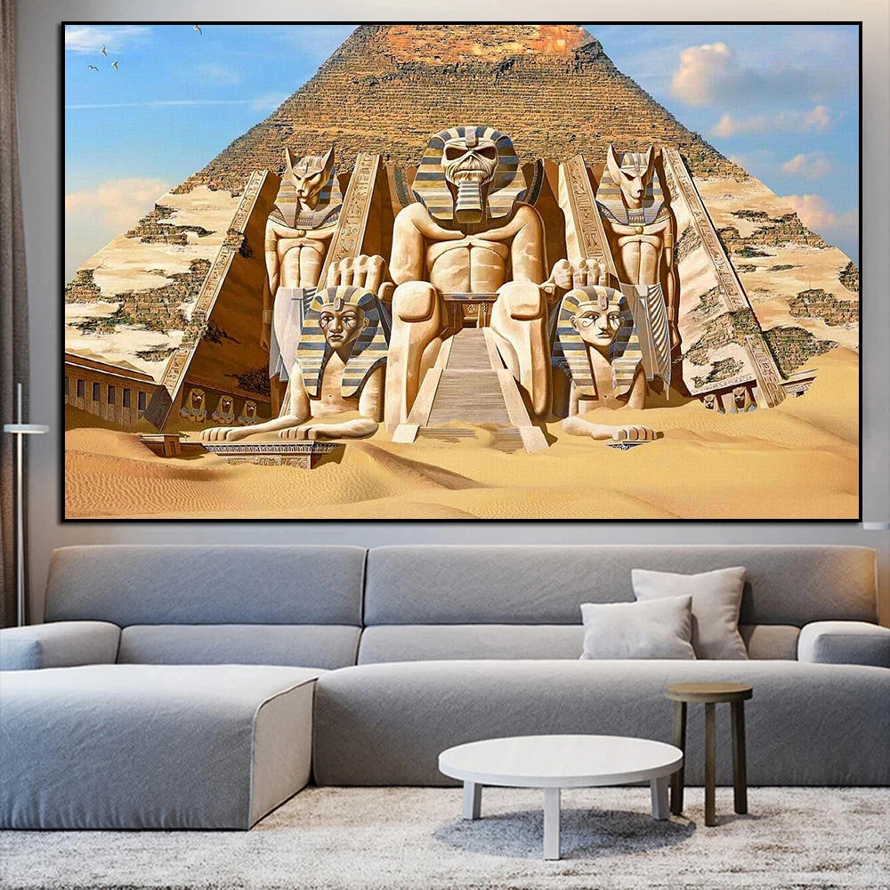 

Famous Ancient Egyptian Pyramid Tourist Landscape Canvas Oil Painting Wall Art Pictures Poster Cuadros Living Room Home Decor