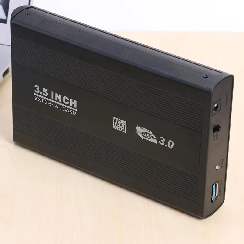 3.5 inch USB 3.0 to SATA SSD Hard Drive Enclosure 480Mbps External Solid State Hard Disk Box 5-Gbps External Port HDD Case