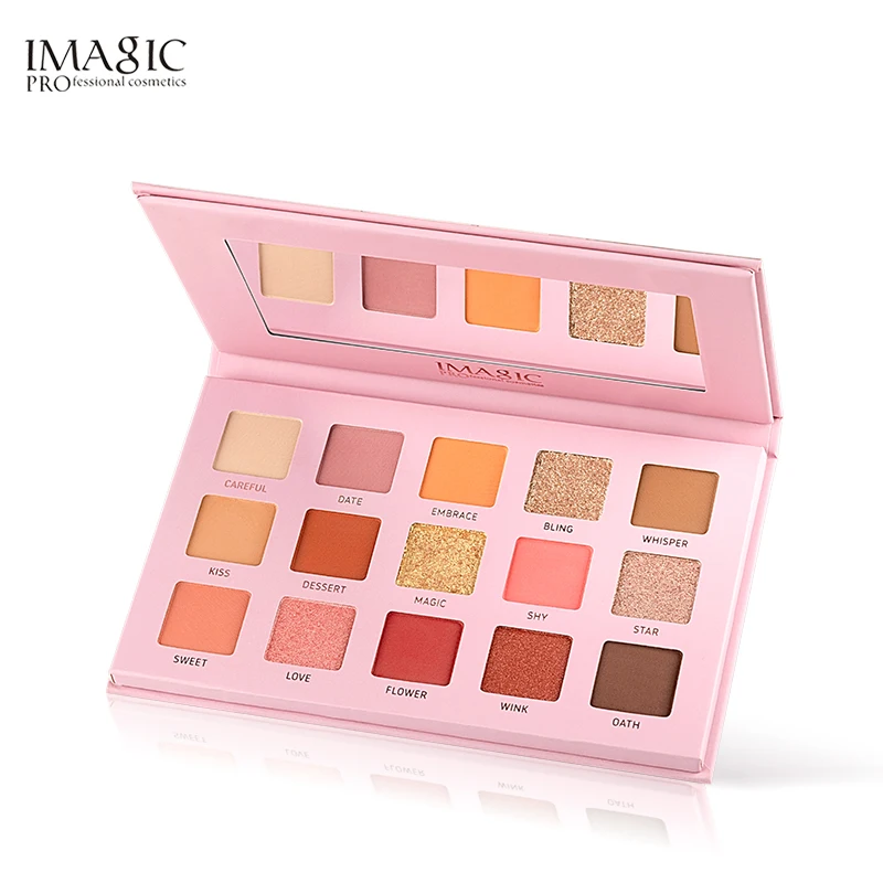 Тени для век imagic Palette Matte Shimmer 15 цветов Высокая пигментная блестящая пудра матовая палитра De Maquiagem для женской косметики
