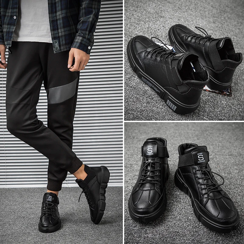 Мужские зимние кроссовки Осенняя мужская повседневная обувь плюшевая теплая