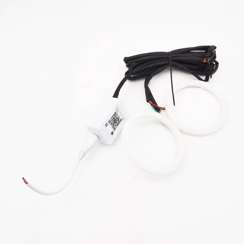 2Pcs Angel Eyes BT APP Control RGB 80mm Halo Rings COB Led Car Driving Headlight |