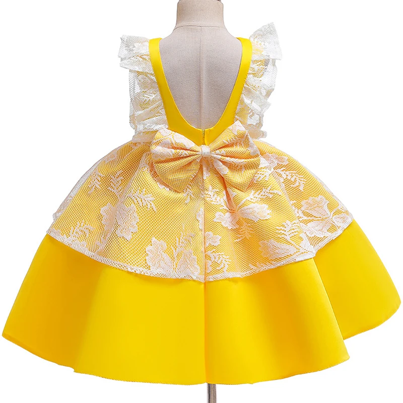 Детское кружевное платье с цветами для девочек | Детская одежда и обувь