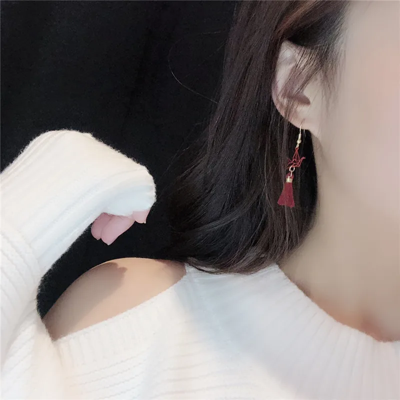 2019 новые темпераментные винно-красные бумажные краны кисточки Асимметричные