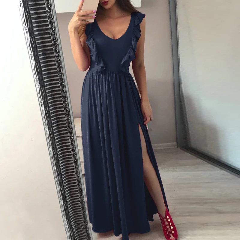 Женское платье без рукавов BeAvant красное Клубное с длинным рукавом и треугольным