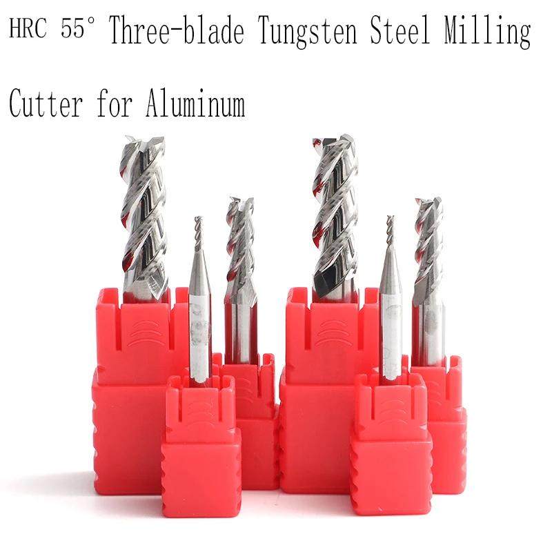 

High Precision Aluminum Copper Wood Cutter Endmill HRC55 3 Flute Cnc Milling Tools Tungsten Steel Milling Cutter End Mill 1-12mm