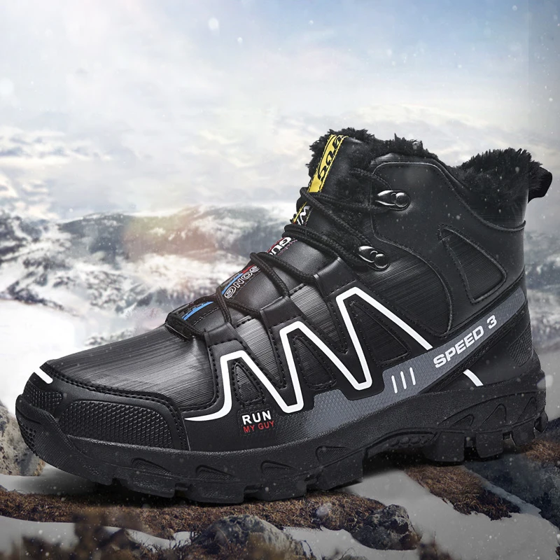 zsuo male winter casual cotton-padded shoes men's plus velvet warm boots ZS020m | Обувь