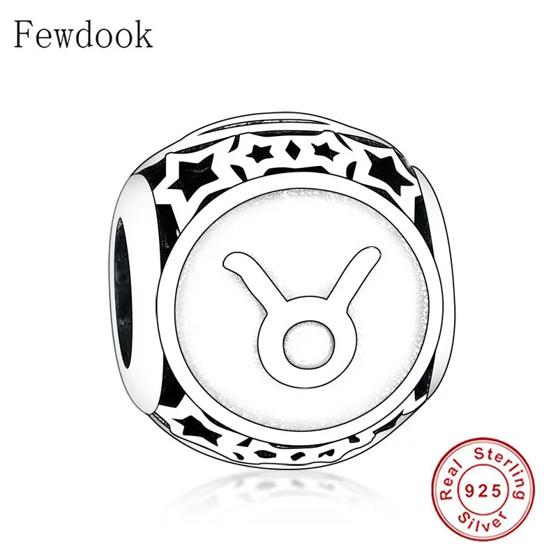 925 Sterling Silver 12 Star Constellation Zodiac Scorpio Bead Fit Original Pan Charm Bracelet Necklace Women Making Berloque | Украшения и