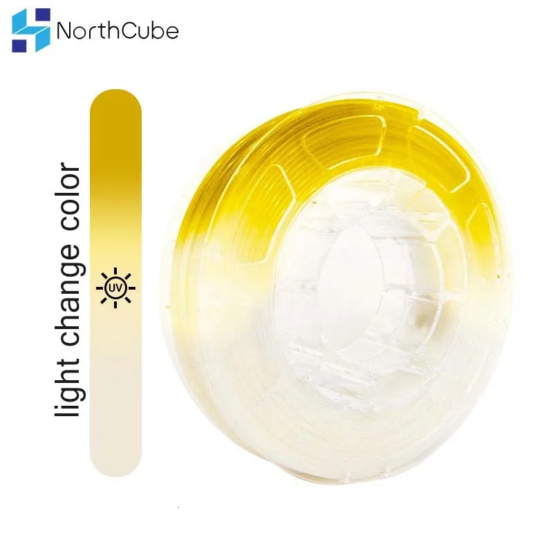 Нить для 3D принтера нить меняющая цвет УФ лампы PLA 1 75 мм +/ 0 03 от белого до